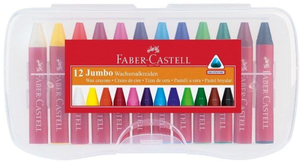 Faber-Castell 120011 Wachsmalkreiden Jumbo Box, 12-teilig