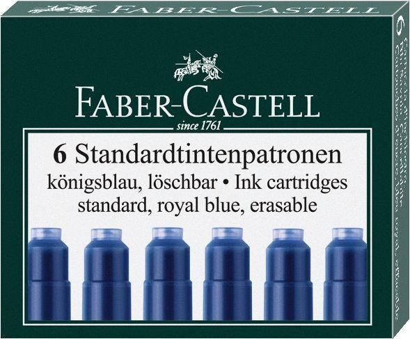 Faber-Castell 185506 Tintenpatronen Standard, königsblau, 6 Stück