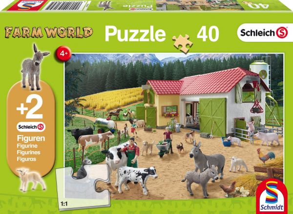 Schmidt Spiele 56189 Puzzle Ein Tag auf dem Bauernhof, 40 Teile