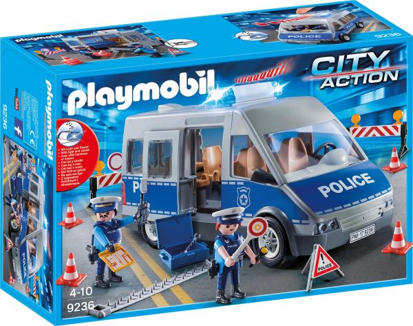 PLAYMOBIL® 9236 Polizeibus mit Straßensperre