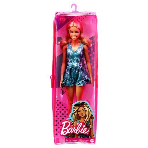 MATTEL GRB65 Barbie Fashionistas Puppe im Tie Dye Jumpsuit