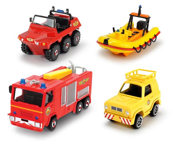 Dickie Toys 203099630 Feuerwehrmann Sam 4 Pack, sortiert