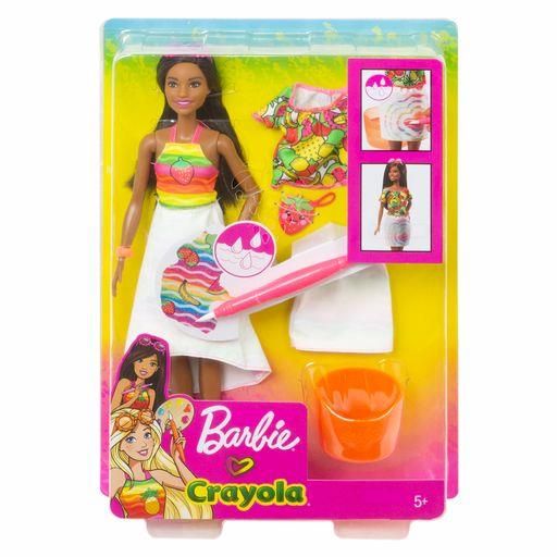 MATTEL GBK19 Barbie loves Crayola Fruchtiger Farbenmix Puppe &amp; Moden
