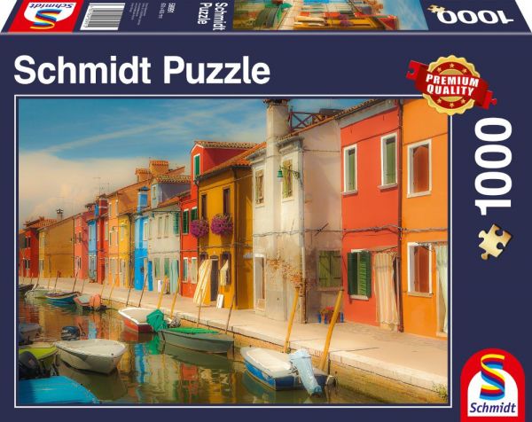 Schmidt Spiele 58991 Puzzle 1000 Teile Bunte Häuser der Insel Burano