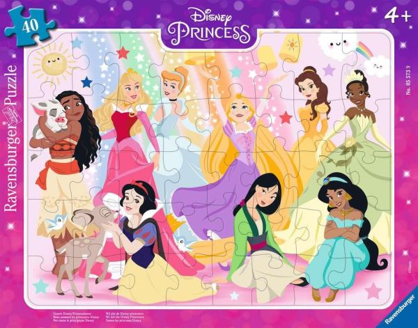 RAVENSBURGER 05573 Kinderpuzzle Unsere Disney Prinzessinnen 40 Teile Rahmenpuzzle