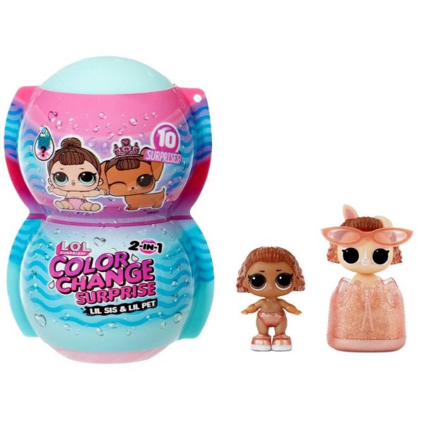 MGA Entertainment 580768EUC L.O.L. Surprise Color Change 2-in-1 Me &amp; My Lil Sis &amp; Lil Pet