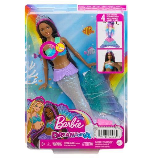 MATTEL HDJ37 Barbie Brooklyn Zauberlicht Meerjungfrau Puppe (leuchtet), Barbie Dreamtopia