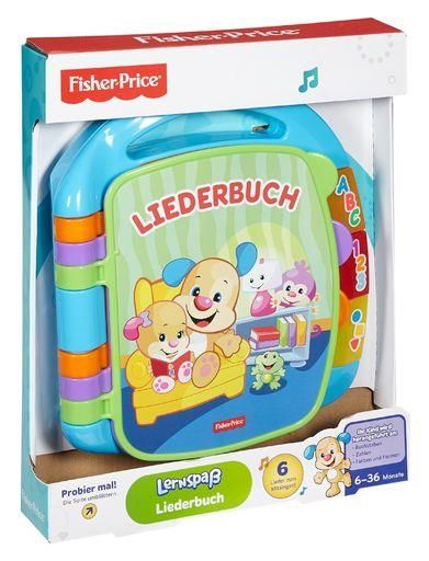 FISHER-PRICE CDH40 Lernspaß Liederbuch (blau), Baby-Spielzeug mit Musik, Lernspielzeug
