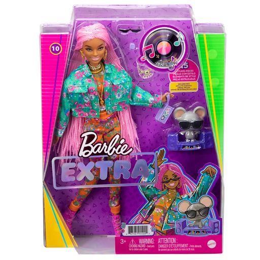 MATTEL GXF09 Barbie Extra mit pinken Flechtzöpfen