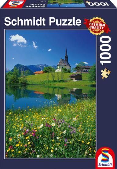 Schmidt Spiele 57391 Erwachsenenpuzzle 1000 Teile Inzell, Einsiedlhof und Kirche St. Nikolaus