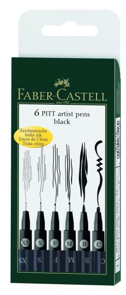 Faber-Castell 167116 Tuschestift Pitt Artist Pen, Farbe 199, 6 Stück