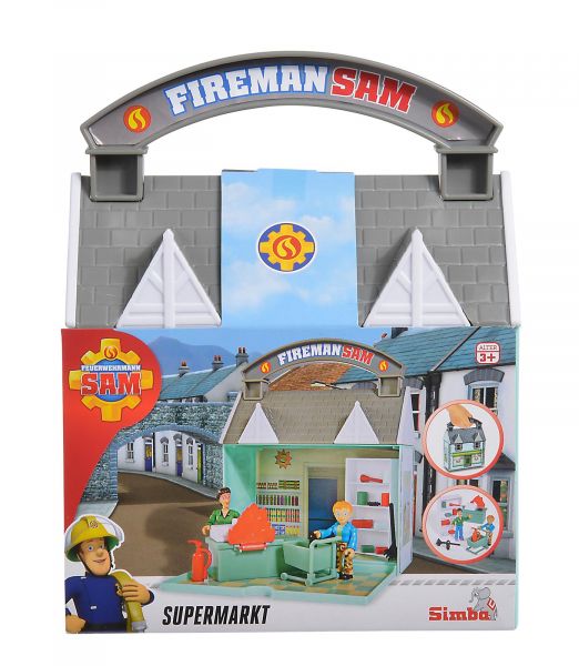 Simba 109251031 Feuerwehrmann Sam Dily´s Supermarkt mit 2 Figuren