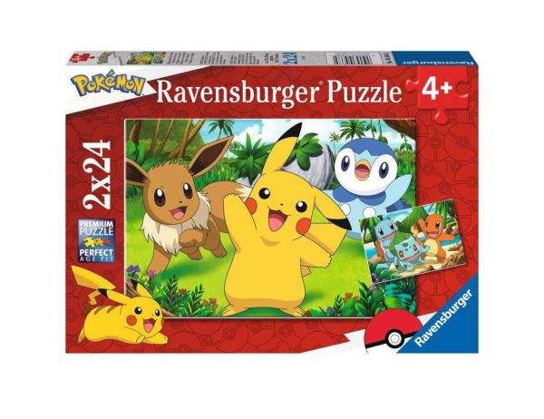 RAVENSBURGER 05668 Kinderpuzzle Pokémon Pikachu und seine Freunde 2 x 24 Teile