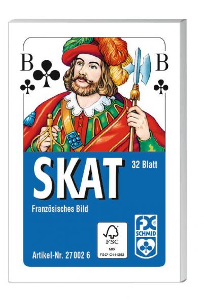 Ravensburger 27002 Klassisches Skatspiel, Französisches Bild, 32 Karten in der Faltschachtel