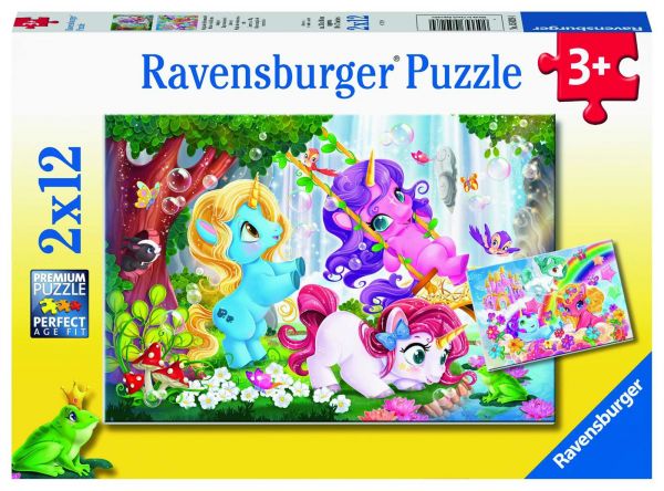 Ravensburger 05028 Kinderpuzzle - Magische Einhornwelt 2 x 12 Teile