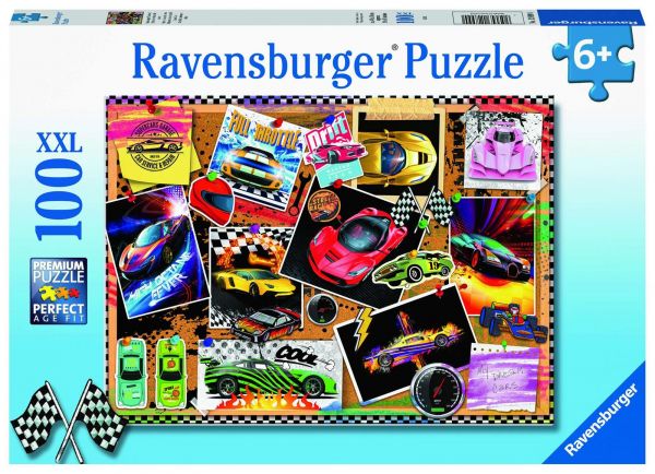 Ravensburger 12899 Ravensburger Kinderpuzzle - Rennwagen Pinnwand