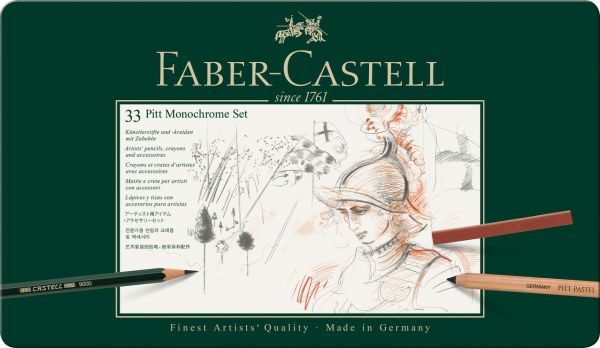 Faber-Castell 112977 Set PITT Monochrome groß Metalletui