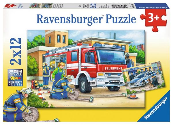 Ravensburger 07574 Puzzle Polizei und Feuerwehr
