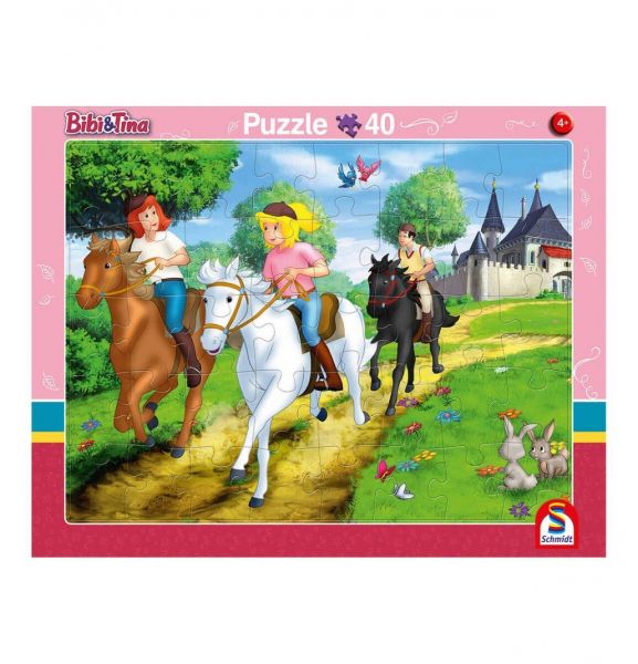 Schmidt Spiele 56795 Rahmenpuzzle Bibi und Tina 24 Teile / 40 Teile