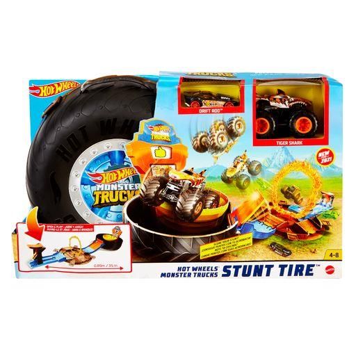 HOT WHEELS GVK48 Monster Truck Stunt-Reifen-Spielset inkl. 2 Spielzeugautos