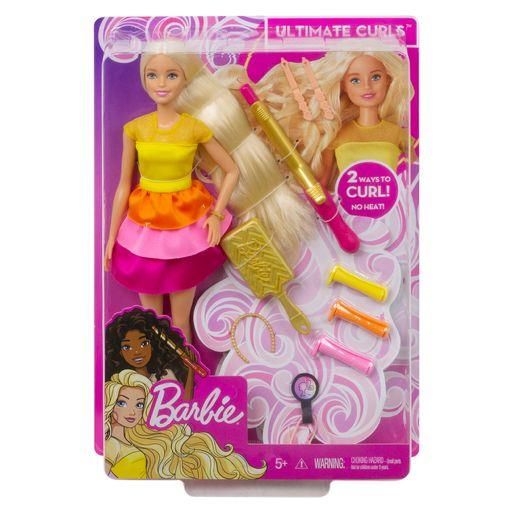 MATTEL GBK24 Barbie Locken Style Barbie mit Lockenstab und Zubehör