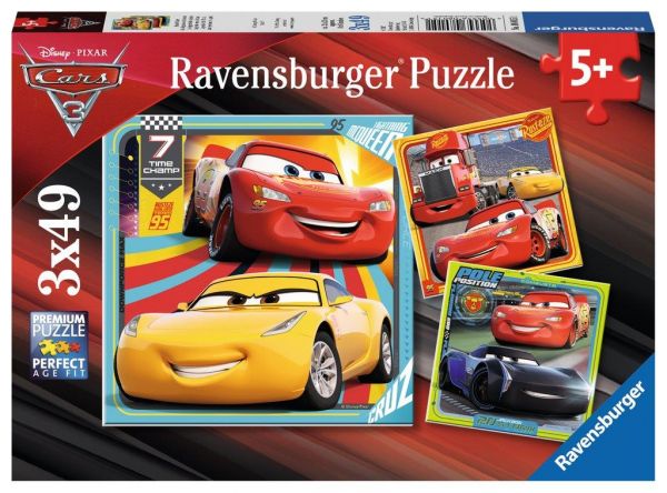 Ravensburger 08015 Disney Cars: Bunte Flitzer - Puzzle 3 X 49 Teile