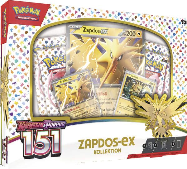 Pokémon 45570 Karmesin &amp; Purpur 3.5 151 Zapdos ex Kollektion
