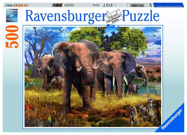 Ravensburger 15040 Ravensburger Puzzle - Elefantenfamilie - 500 Teile