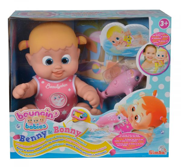 Simba 105143214 Bouncin´ Babies Puppe Bonny mit Delfinen